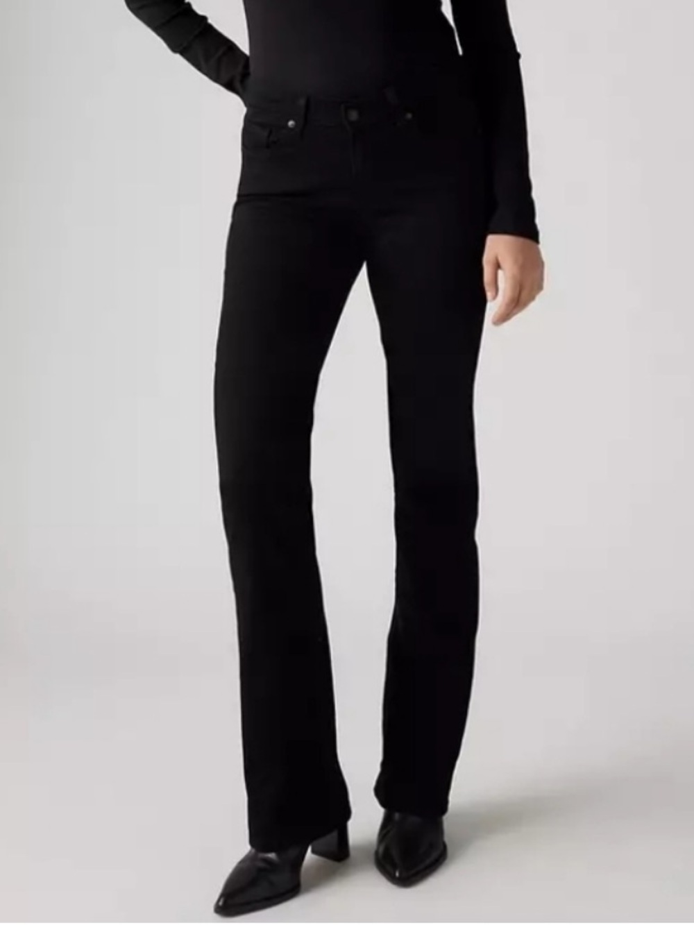 NWT LEVI’S Black Classic Bootcut Stellar Stretch Mid Rise Denim Jeans 🖤 - Picture 9 of 9